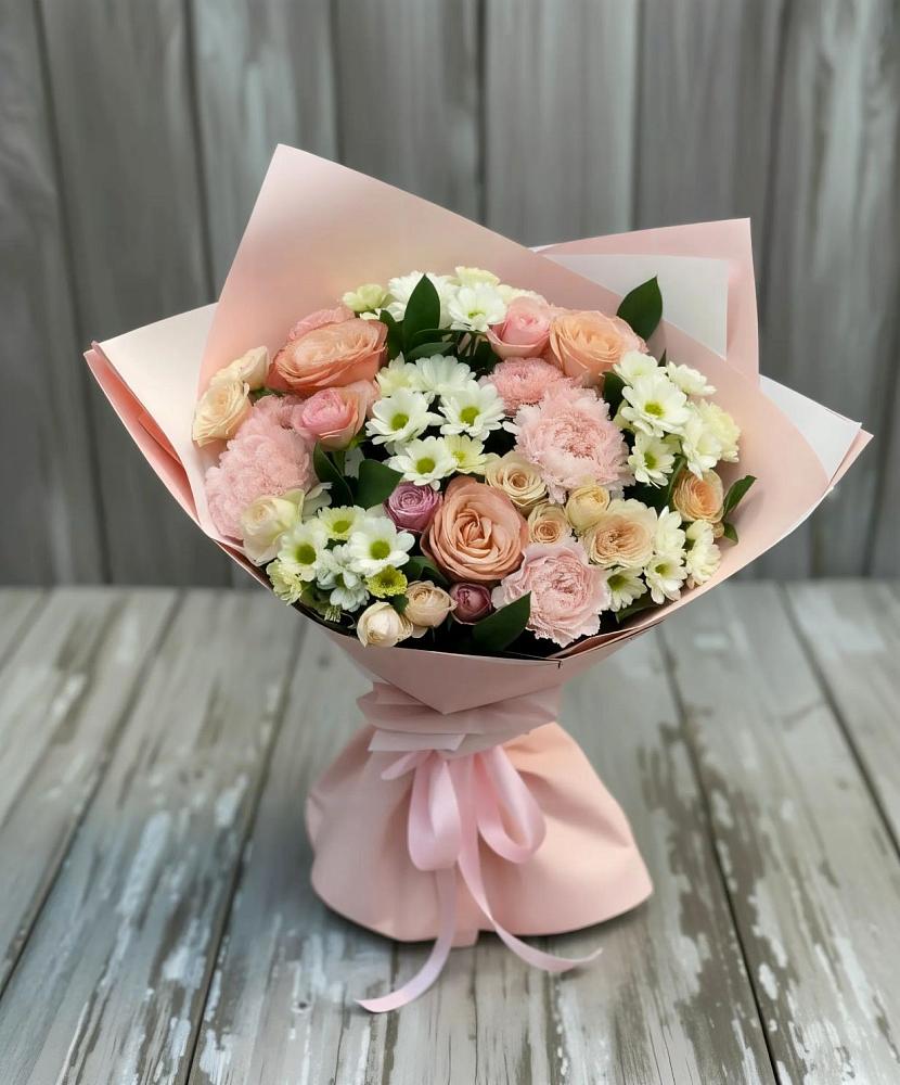 Букет цветов из: Гвоздики, Розы и Хризантемы в Кисляковской