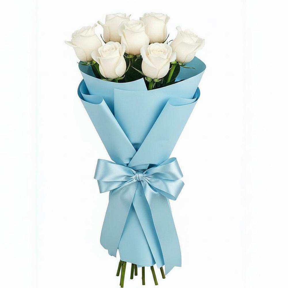 Букет 7 белых роз Проуд в Кисляковской