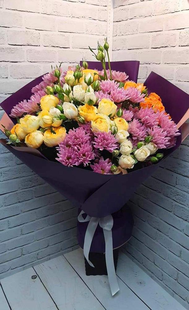 Букет цветов из: Хризантемы и Розы в Кисляковской