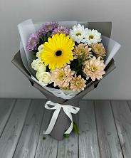Букет цветов из:  Розы, Герберы и Хризантемы в Кисляковской