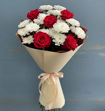 Букет цветов из:  Розы и Хризантемы в Кисляковской