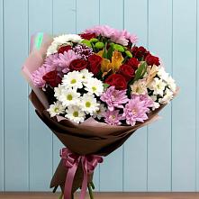 Букет цветов из:  Розы, Хризантемы и Альстромерии в Кисляковской