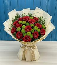 Букет цветов из:  Розы и Хризантемы в Кисляковской