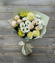 Букет цветов из:  Альстромерии, Розы и Хризантемы в Кисляковской