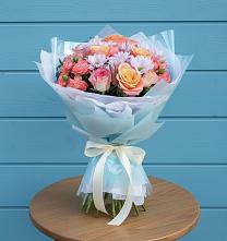 Букет цветов из:  Хризантемы и Розы в Кисляковской